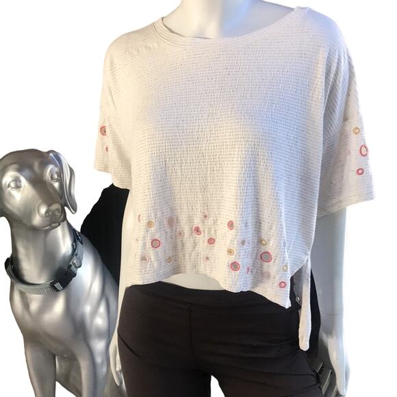 Anthropologie Postmark Catina Circle Cutout Hi-Lo Top Women’s Size Small - Picture 1 of 7